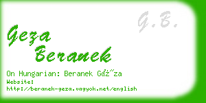 geza beranek business card